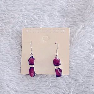 Pink tourmaline set in sterling silver earrings